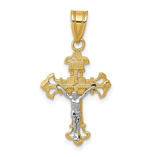 10kt Two-tone INRI Crucifix Charm