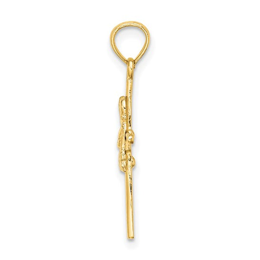 10kt Yellow Gold Praying Boy Cross Charm