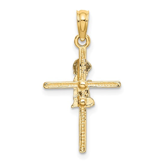 10kt Yellow Gold Praying Boy Cross Charm