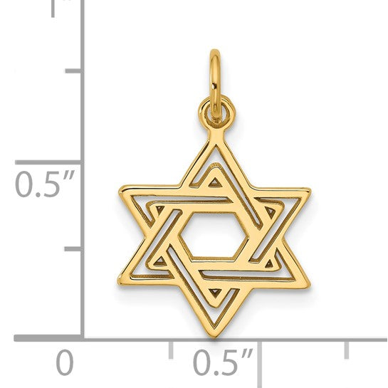 10kt Yellow Gold Jewish Star Charm
