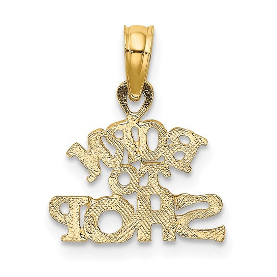 10KT Yellow Gold BORN TO SHOP Charm