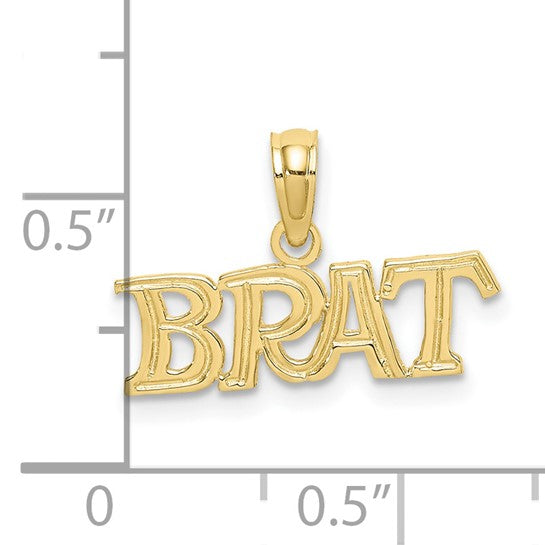 10KT Yellow Gold Polished BRAT Charm