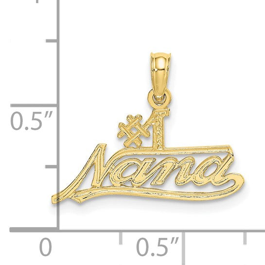 10KT Yellow Gold #1 NANA  Script Charm