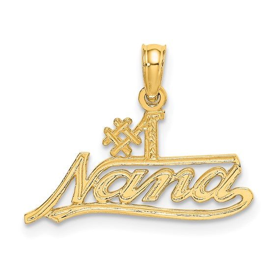 10KT Yellow Gold #1 NANA  Script Charm