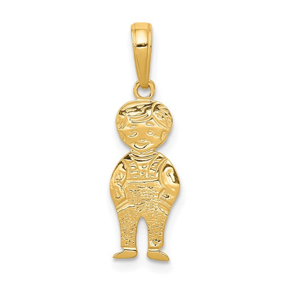 10kt Yellow Gold Boy with Hands in Pocket Pendant