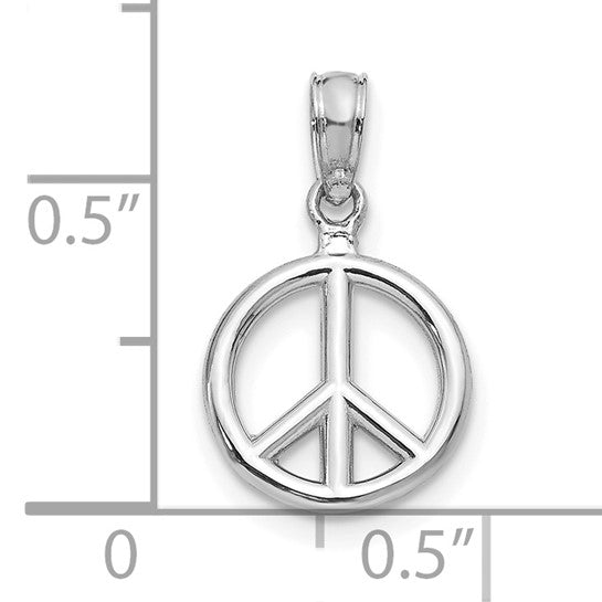 10kt White Gold Polished Peace Symbol Pendant