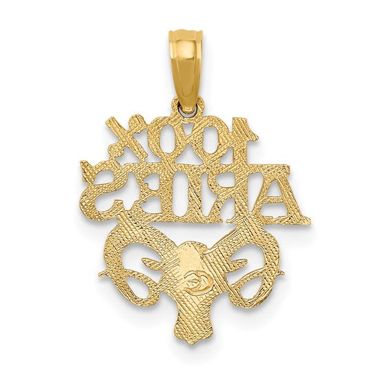 10KT Yellow Gold 100% ARIES Zodiac Charm