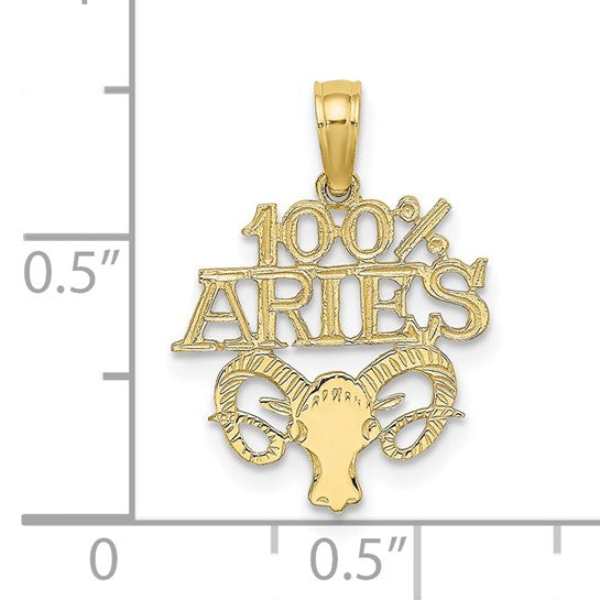 10KT Yellow Gold 100% ARIES Zodiac Charm