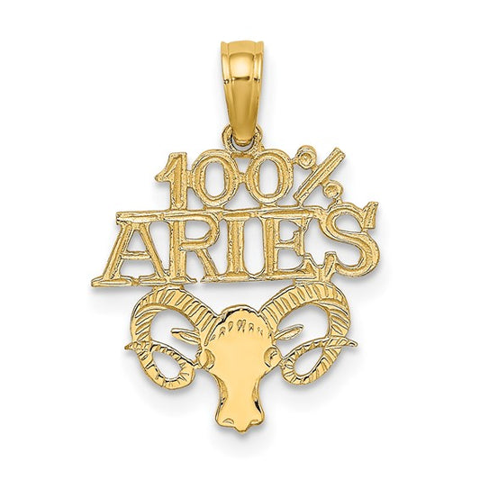 10KT Yellow Gold 100% ARIES Zodiac Charm