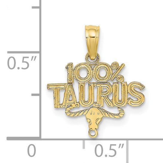 10KT Yellow Gold 100% TAURUS Zodiac Charm