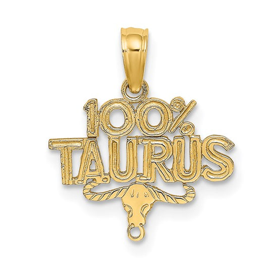 10KT Yellow Gold 100% TAURUS Zodiac Charm