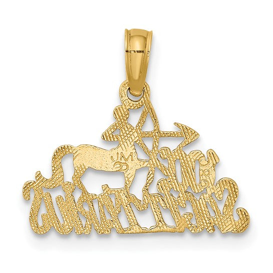 10KT Yellow Gold 100% SAGITTARIUS Zodiac Charm