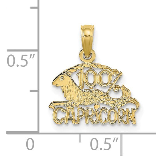 10KT Yellow Gold 100% CAPRICORN Zodiac Charm