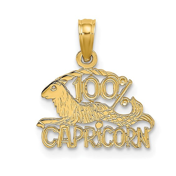 10KT Yellow Gold 100% CAPRICORN Zodiac Charm