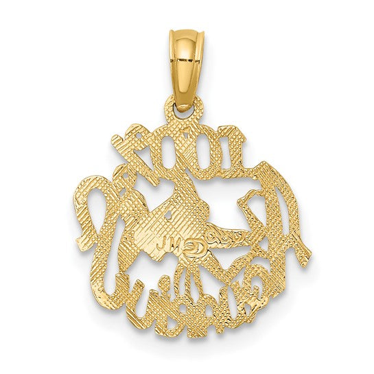 10KT Yellow Gold 100% AQUARIUS Zodiac Charm