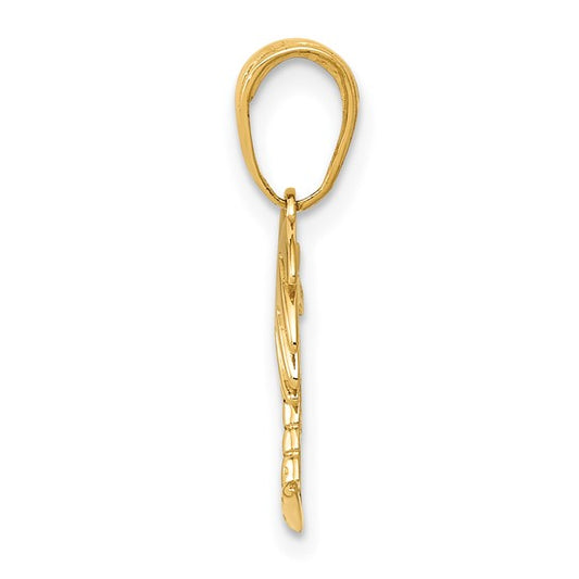 10KT Yellow Gold Charleston Palm Tree with Moon Pendant
