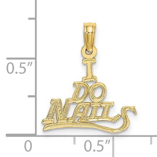 10KT Yellow Gold I DO NAILS Charm
