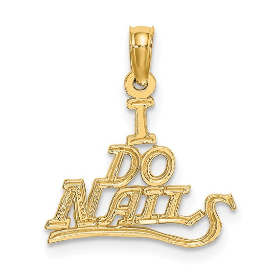 10KT Yellow Gold I DO NAILS Charm