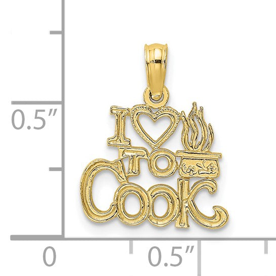 10KT Yellow Gold I HEART TO COOK Charm