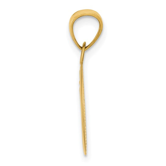 10kt Yellow Gold Polished Flat-Backed Moon with Three Stars Pendant