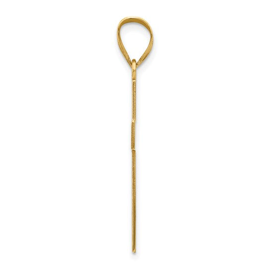 10KT Yellow Gold Large Satin Cross Pendant