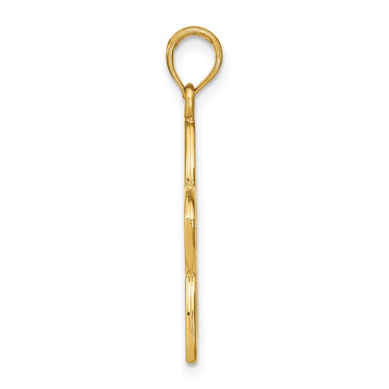 10kt Yellow Gold Polished Cut Out Flower Pendant