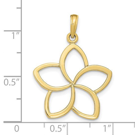 10kt Yellow Gold Polished Cut Out Flower Pendant