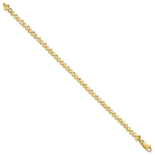 10kt Yellow Gold Heart Bracelet