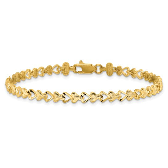 10kt Yellow Gold Heart Bracelet