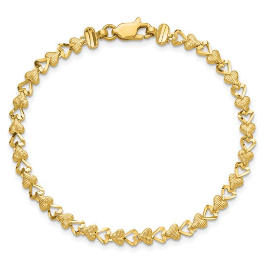 10kt Yellow Gold Heart Bracelet