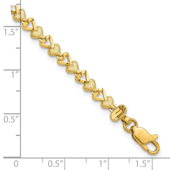 10kt Yellow Gold Heart Bracelet