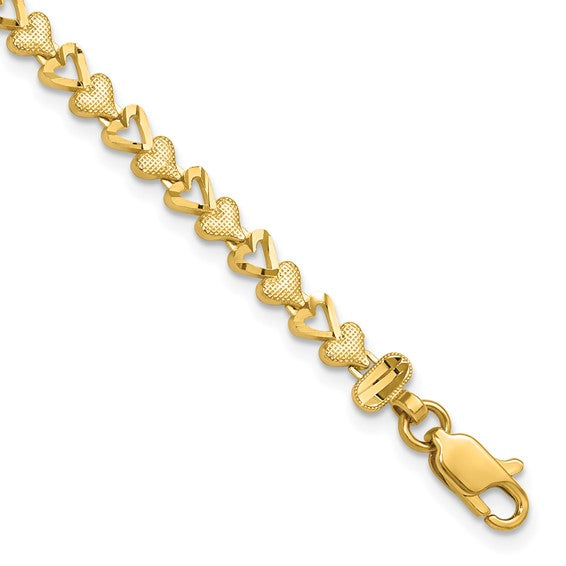 10kt Yellow Gold Heart Bracelet