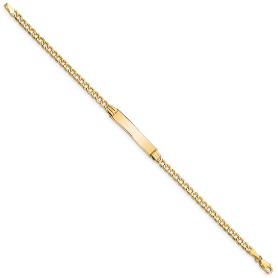 10kt Yellow Gold Semi-solid Curb Link ID Bracelet