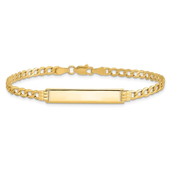 10kt Yellow Gold Semi-solid Curb Link ID Bracelet