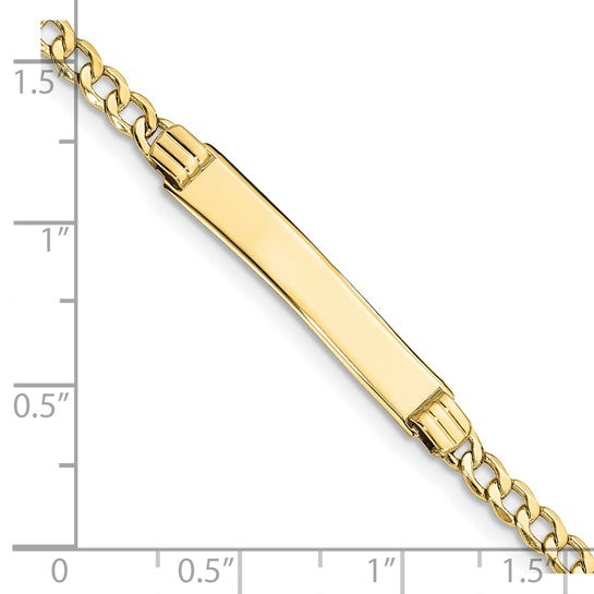 10kt Yellow Gold Semi-solid Curb Link ID Bracelet