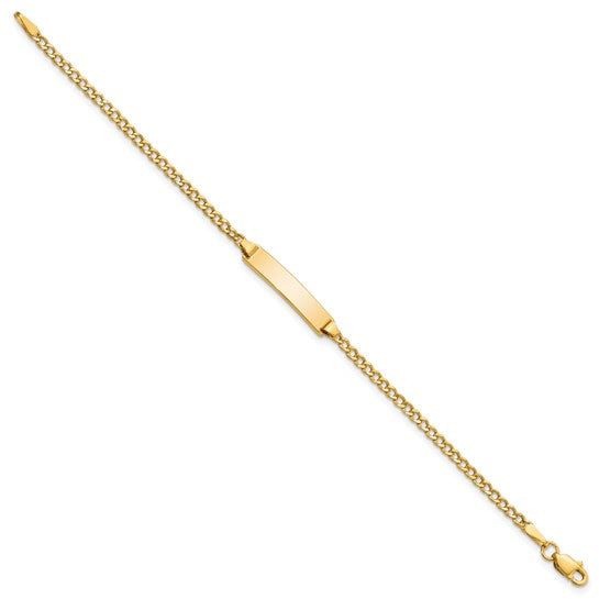 10kt Yellow Gold Semi-solid Curb Link ID Bracelet