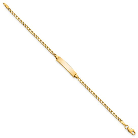 10kt Yellow Gold Semi-solid Curb Link ID Bracelet