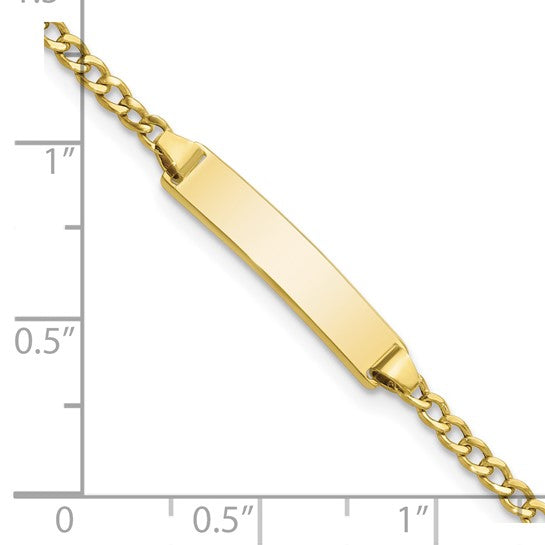 10kt Yellow Gold Semi-solid Curb Link ID Bracelet