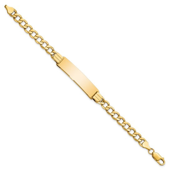 10kt Yellow Gold Semi-solid Curb Link ID Bracelet