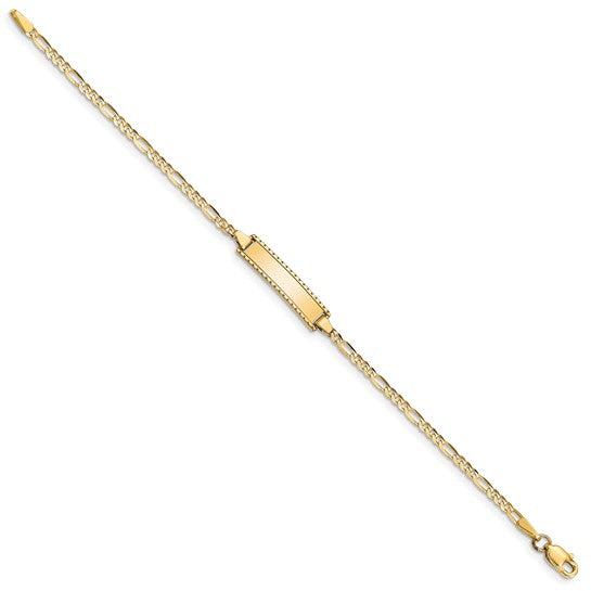 10kt Yellow Gold Figaro Link ID Bracelet