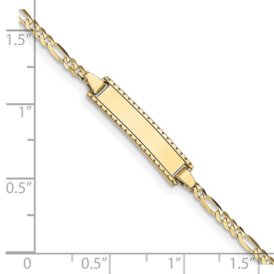 10kt Yellow Gold Figaro Link ID Bracelet
