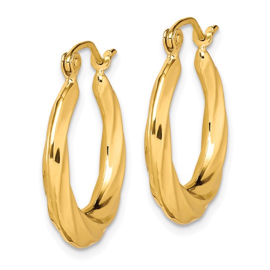 10kt Yellow Gold Fancy Small Hoop Earrings