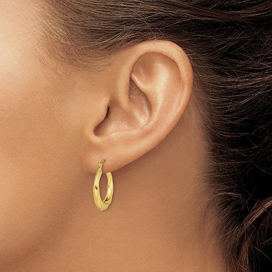 10kt Yellow Gold Fancy Small Hoop Earrings
