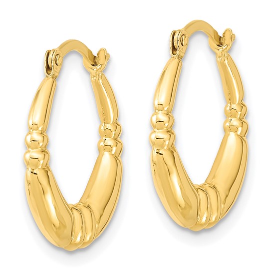 10kt  Yellow Gold Polished Hoop Earrings