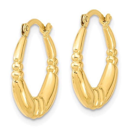 10kt  Yellow Gold Polished Hoop Earrings