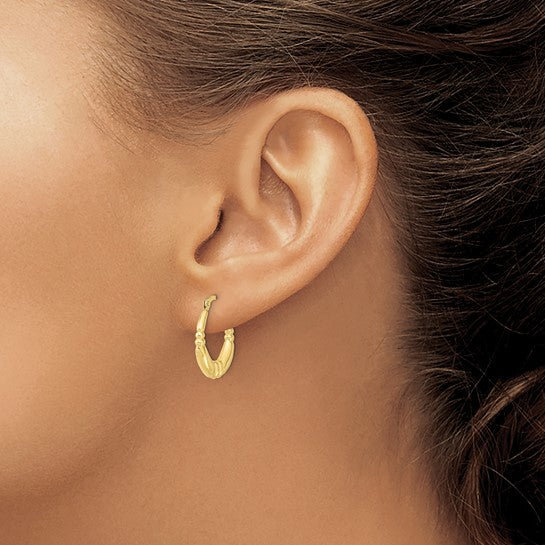 10kt  Yellow Gold Polished Hoop Earrings