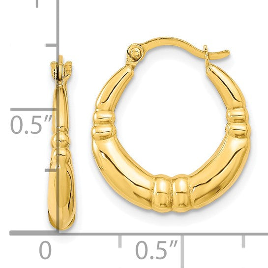10kt  Yellow Gold Polished Hoop Earrings