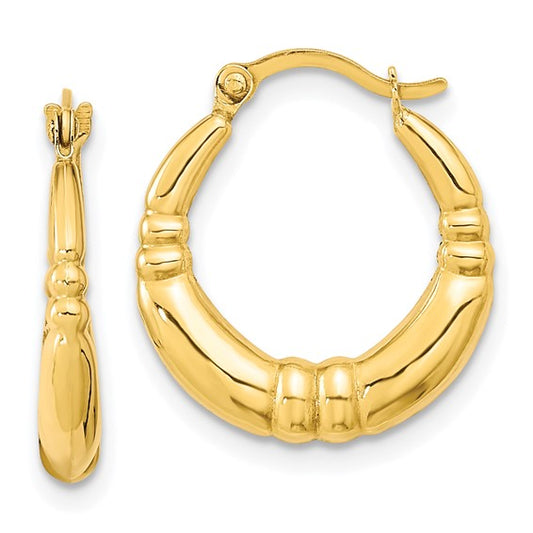 10kt  Yellow Gold Polished Hoop Earrings