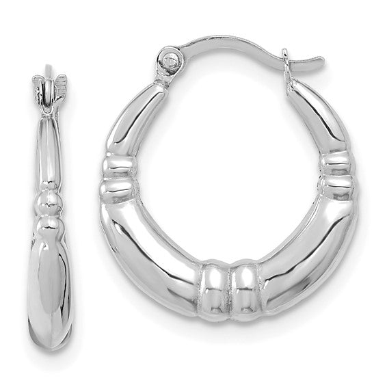 10kt White Gold Polished Hoop Earrings