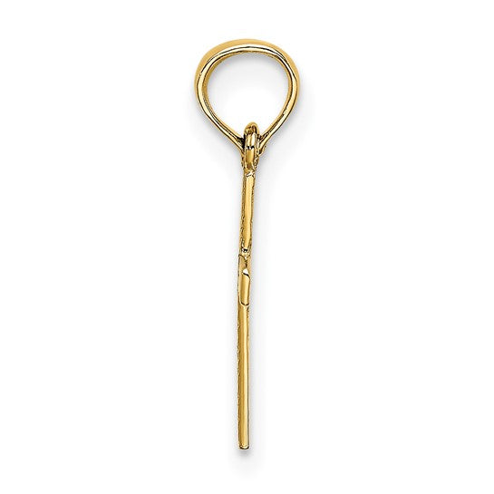 10KT Yellow Gold Polished Mini Cross w/ Heart Charm